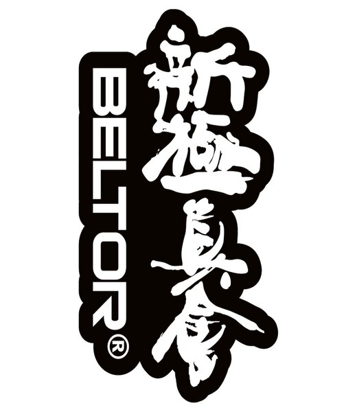 BELTOR KARATE MAGNES / KARATE MAGNET "BELTOR KANJI SHINKYOKUSHINKAI" white on black - białe logo na czarnym tle 48x80mm B3994