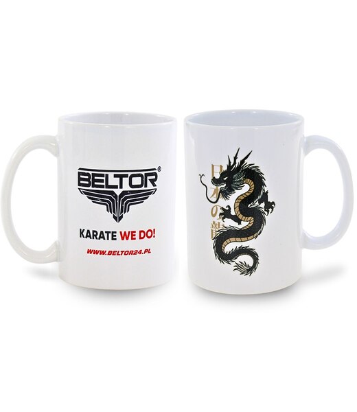 BELTOR KARATE KUBEK / MUG "GOLD DRAGON" biały - white B3931