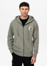 PIT BULL washed &quot;PLANET SURF&quot; zip-up hoodie - gray