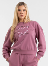 Women&#39;s classic sweatshirt WASHED PIT BULL &quot;MANZANITA HEART&quot; - pink