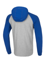 Longsleeve with hood PIT BULL &quot;Small Logo&quot; 210 - gray / royal blue