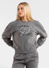 Women&#39;s classic sweatshirt WASHED PIT BULL &quot;MANZANITA HEART&quot; - gray