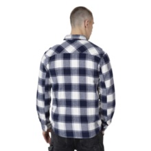 Koszula flanelowa "Mitchell" PIT BULL - granatowo/biała