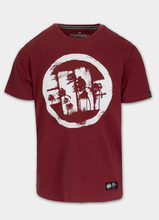 Koszulka męska PIT BULL "LOGO PALMS" - bordowy