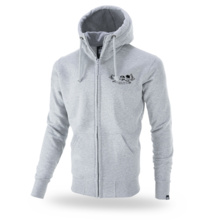 Dobermans Aggressive &quot;MY VALHALLA BZ272&quot; zip-up sweatshirt with hood - gray