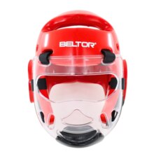 Kask piankowy z maską Beltor "TYTAN" - czerwony