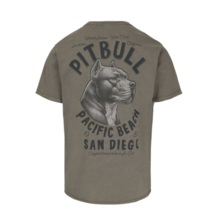PIT BULL Denim Washed Raw Men's T-Shirt "PACIFIC" - Taupe