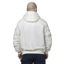 Kurtka bomberka przejściowa z kapturem PIT BULL "AERO" - off white