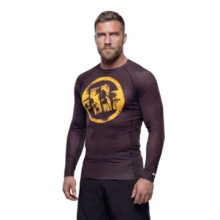 Rashguard longsleeve PIT BULL "LOGO PALMS" - brązowy