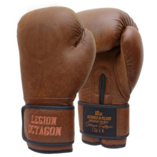 Legion Octagon PRO Oldschool Boxing Gloves - Brown