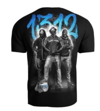 Koszulka T-shirt "1.3.1.2" odzież uliczna - czarno/niebieska