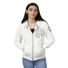 Bluza damska rozpinana z kapturem "RUFFINA PB" - off white