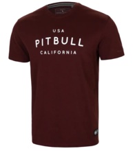 Koszulka męska Pit Bull Garment Washed USA California- burgundowa 