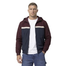 Men's PIT BULL "2 Color Longwood" Hooded Transitional Jacket - Burgundy/Off-White/Navy