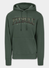 PIT BULL Washed &quot;ACE OF SPADES&quot; Men&#39;s Hoodie - Dark Green