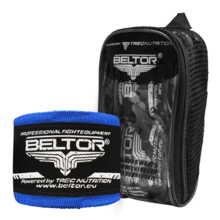 Boxing bandage Beltor wraps 4m cotton + case - blue