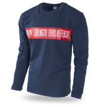 Longsleeve Dobermans Aggressive "STRENGTH THRU OFFENSIVE" LS226" - granatowy