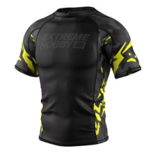 Short sleeve rashguard Extreme Hobby | BLACK PANTHER - czarny/żółty