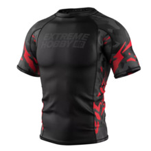 Short sleeve rashguard Extreme Hobby | BLACK PANTHER - czarny/czerwony