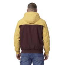 PIT BULL "2 Color Longwood" Men's Hooded Transitional Jacket - Yellow/Off-White/Burgundy