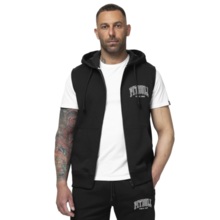 PIT BULL "BADGER" Zip-Up Hooded Vest - Black