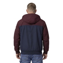 Men's PIT BULL "2 Color Longwood" Hooded Transitional Jacket - Burgundy/Off-White/Navy