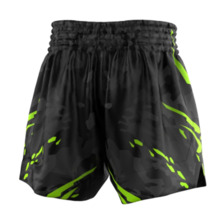 Spodenki muay thai Extreme Hobby | BLACK PANTHER - czarny/limonka