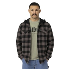 PIT BULL "PIONEER II" Flannel Hooded Jacket - Taupe