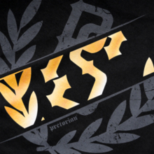 Koszulka Pretorian "PS Grey-Gold" - czarna