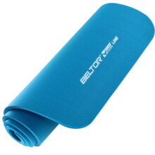 Gruba mata do ćwiczeń fitness Beltor NBR 1,5 cm - niebieska