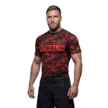 Rashguard PIT BULL "HEX CAMO HILLTOP" - czerwony