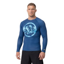Rashguard longsleeve PIT BULL "LOGO PALMS" - niebieski