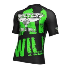 Rashguard krótki rękaw Beltor "Cage Raze I can and i will" kompresyjny - zielony