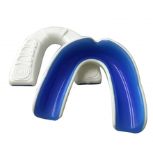 Ochraniacz na zęby szczęke pojedynczy Masters OZ-GEL-FIT JUNIOR - biało/niebieski