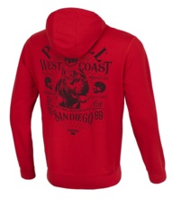 Bluza rozpinana z kapturem PIT BULL Tricot "San Diego 89" - czerwona