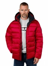 Kurtka zimowa męska z kapturem PIT BULL "BARLES" - czerwony