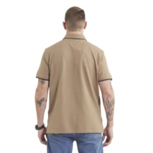 Koszulka Polo Pit Bull Pique Stripes Regular - jasny brązowy