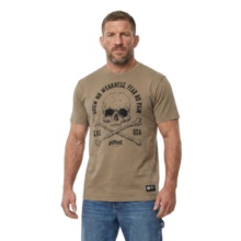 Washed PIT BULL "FEAR NO PAIN" T-shirt - brown