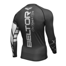 Rashguard długi rękaw Beltor "Predator" Fight Brand kompresyjny - czarno/biały