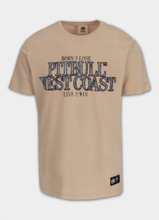 PIT BULL Denim Washed T-shirt &quot;ACE OF SPADES II&quot; - sand