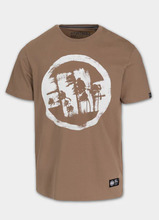 Koszulka męska PIT BULL "LOGO PALMS" - brązowy