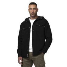 PIT BULL "PIONEER II" Flannel Hooded Jacket - Black
