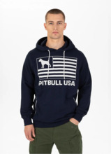 Bluza z kapturem PIT BULL Terry " Pitbull USA" - granatowa