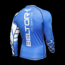 Rashguard długi rękaw Beltor "Predator" Fight Brand kompresyjny - niebieski/biały