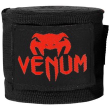 Bandaż bokserski owijki Venum 4 m czarny - czerwone logo