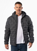 Kurtka zimowa PIT BULL pikowana z kapturem "CAMINO" - grafitowy