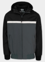 Kurtka przejściowa męska z kapturem PIT BULL "2 Color Longwood" - czarny/off-white/szary