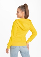 Bluza damska rozpinana z kapturem PIT BULL "Small Logo" '22 - żółta