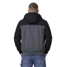 PIT BULL "2 Color Longwood" Men's Hooded Transitional Jacket - Black/Off-White/Gray