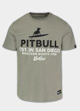 PIT BULL &quot;SURFING DOG&quot; men&#39;s t-shirt - sage